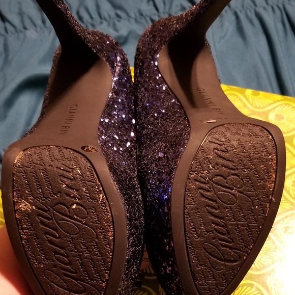 Gianni Bini Navy Blue Glitter Heels - Picture 4 of 4